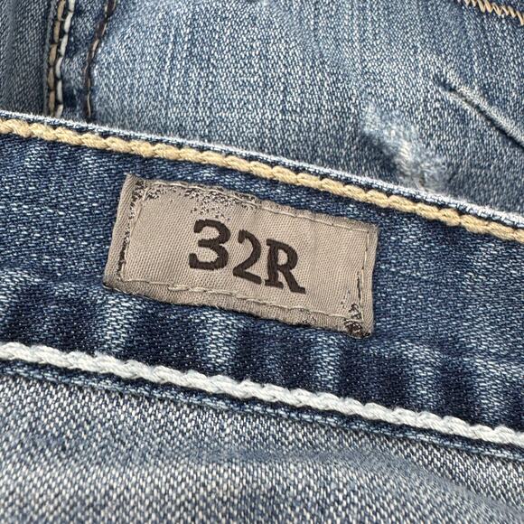 BKE Carter Jeans Mens 32 (32x31 ACTUAL) Bootcut Blue Denim Distressed UTILITY - Picture 4 of 14